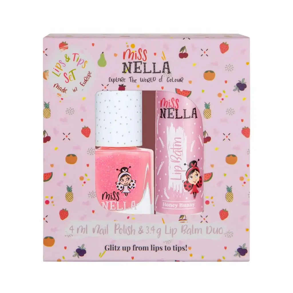 Miss Nella Besties Duo Pack Lip Balm - Honey Bunny & Nail Polish