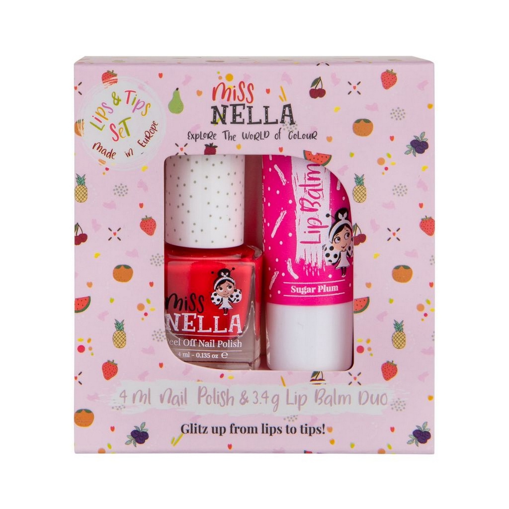 Miss Nella Besties Duo Pack Lip Balm - Sugar Plum & Nail Polish