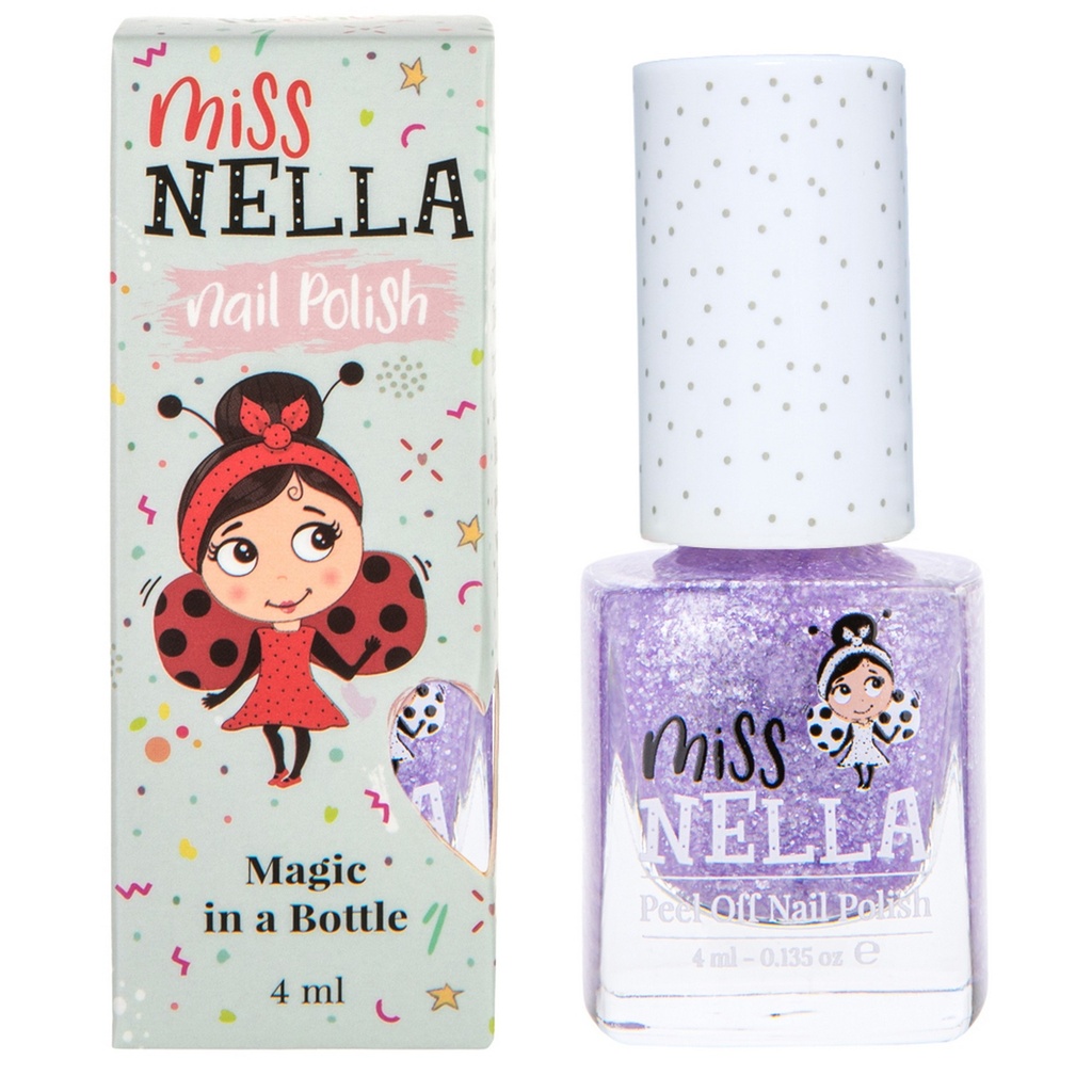 Miss Nella Kids Peel Off Odour Free Nail Polish - Sparkly Zebra