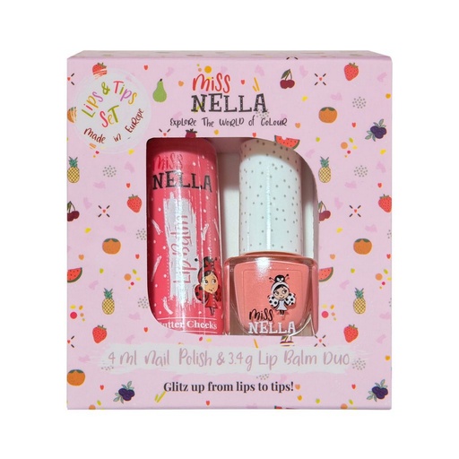 [MN-00089] Miss Nella Besties Duo Pack Lip Balm - Butter cheeks & Nail Polish
