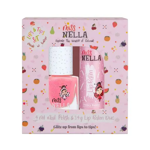 [MN-00088] Miss Nella Besties Duo Pack Lip Balm - Honey Bunny & Nail Polish