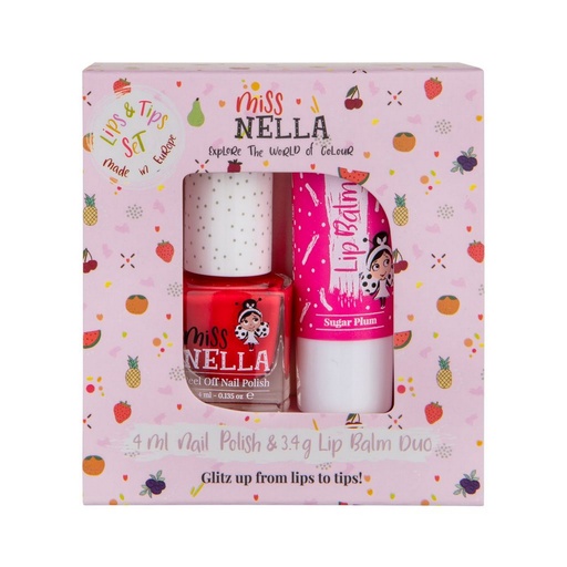 [MN-00086] Miss Nella Besties Duo Pack Lip Balm - Sugar Plum & Nail Polish