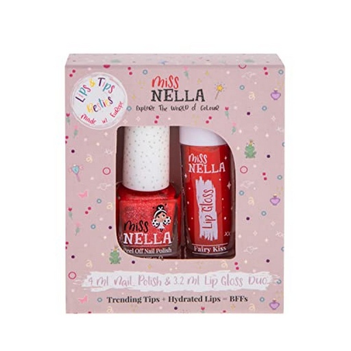 [MN-00091] Miss Nella Lips & Tips Duo Lip Gloss - Fairy Kiss & Nail Polish