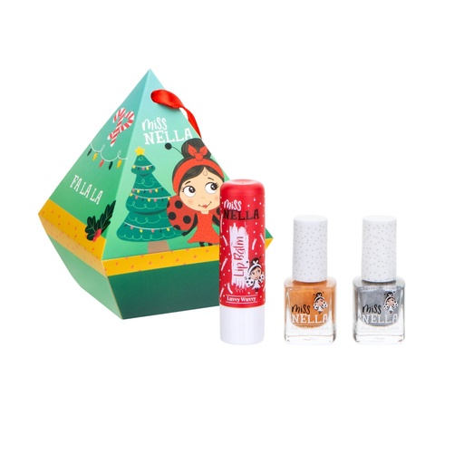 [MN-FES01] Miss Nella - Elfie Festive Diamond Hanger (2 Nail polishes & 1x Lip balm)
